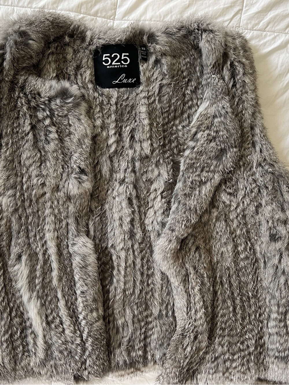 525 America Luxe Faux Fur Shrug in Gray
